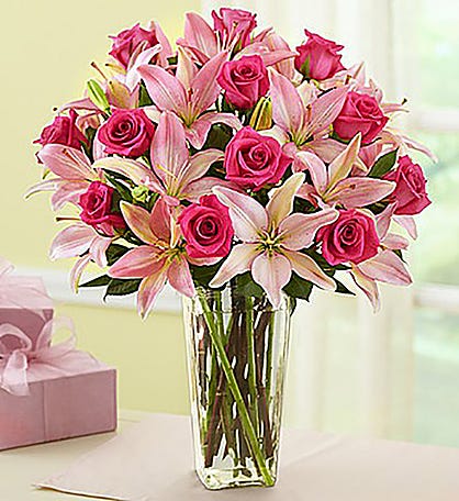 Pink Rose and Lily Magnificence